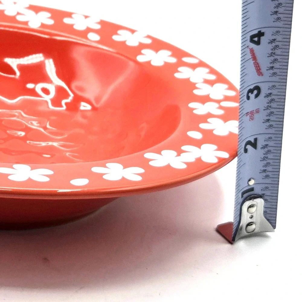 Temp-tations by Tara - Field of Flowers  - ORANGE  Rimmed Soup‎ Bowl  -  18 oz.